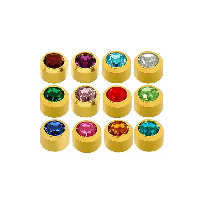 Caflon® sterile gold plated colourful earrings kit (12 pairs)