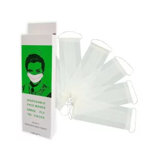 Disposable Face Masks, 1 layer - White (100 pcs)