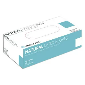 Unigloves Puderfreie Handschuhe aus Naturlatex (S/M/L)