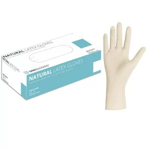 Unigloves Natural Latex Powder Free Gloves (S/M/L)