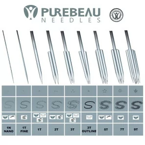 Purebeau Precision T-Needles (1N,1T, 2T, 3T, 5T, 7T, 9T) 1 шт.